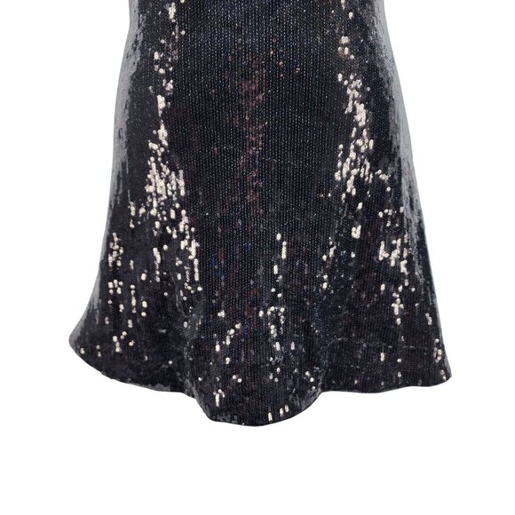 Black Sequin Sleeveless Cocktail Mini Dress WOMENS By Meetjen Size M - Picture 7 of 12